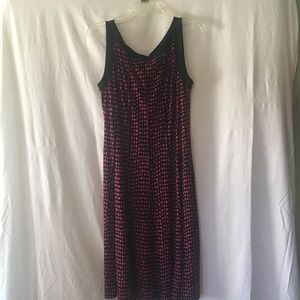 GLAMOUR     BLACK AND PINK  POLKADOT'S  DRESS  SIZE 12